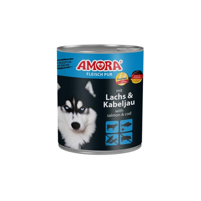 AMORA Dog Vlees Puur - Zalm & Kabeljauw 800g
