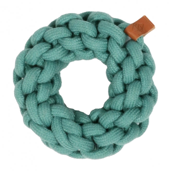 D&D Katoenring Ben - blauw - 13 x 13 x 4,5cm