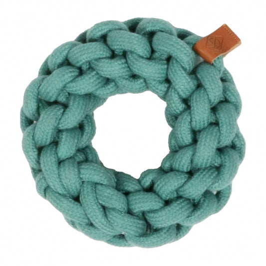 D&D Katoenring Ben - blauw - 13 x 13 x 4,5cm