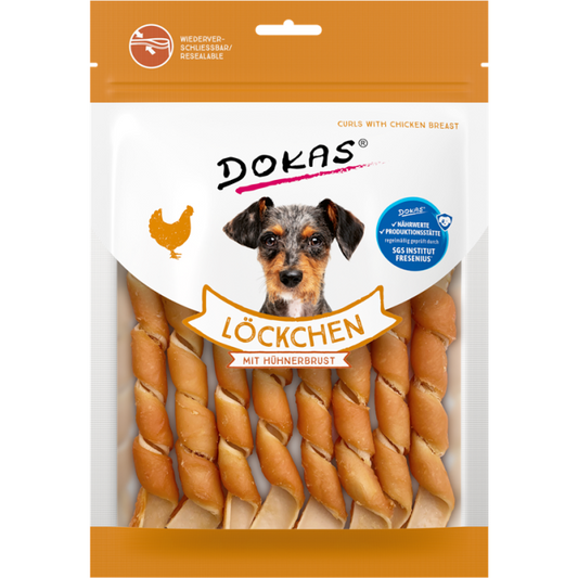 Dokas Hondensnack krullen met kipfilet 120g