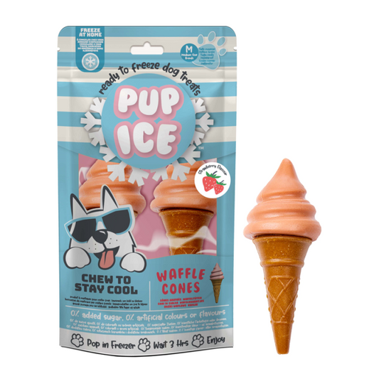 Pup Ice Wafelhoorntjes Aardbei M - 2 stuks