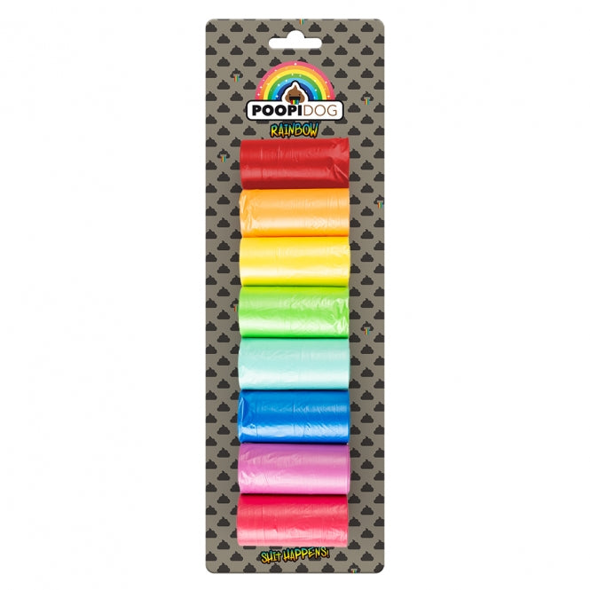 Poopidog Hondenpoepzakjes Rainbow - 8 x 20 stuks
