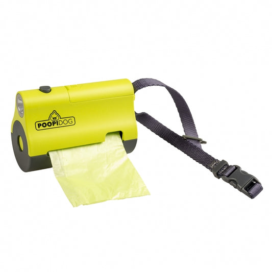 Poopidog - Hondenpoepzakjes dispenser met LED-verlichting - Limoen