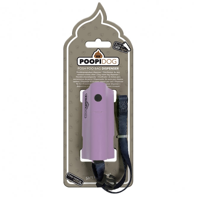 Poopidog - Hondenpoepzakjes dispenser met LED-verlichting - Violett