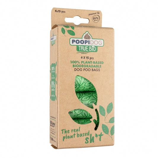 Poopidog Hondenpoepzakjes true bio - 4 x 15 stuks