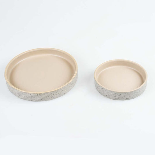 Duvoplus Platte Keramiekbak Stone Wavy Dune - 260ml - 14,5x14,5x3cm