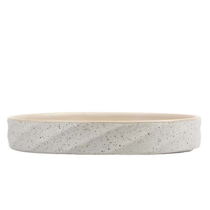 Duvoplus Platte Keramiekbak Stone Wavy Dune - 600ml - 21x21x3cm