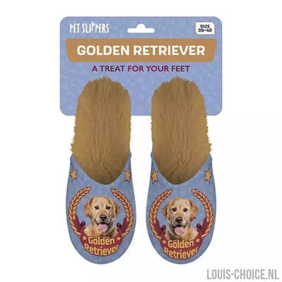 Merkloos Pantoffel Golden Retriever Lila / Beige-MERKLOOS-Louis Choice