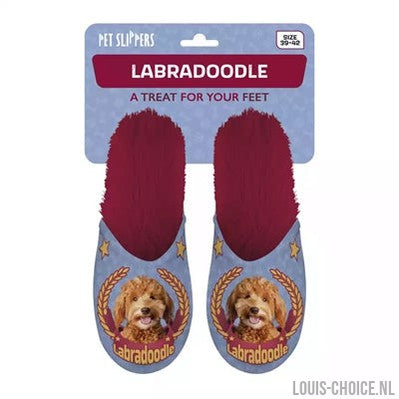 Merkloos Pantoffel Labradoodle Lila / Rood-MERKLOOS-Louis Choice
