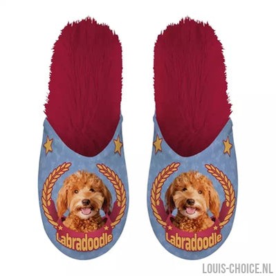 Merkloos Pantoffel Labradoodle Lila / Rood-MERKLOOS-Louis Choice