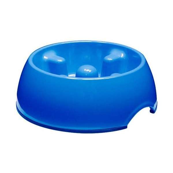 DOGIT - Go-Slow - Anti-Schrok Voerbak - Blauw - 1200 ml