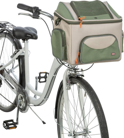 Trixie Front-Fietsmand - olijfgroen/beige