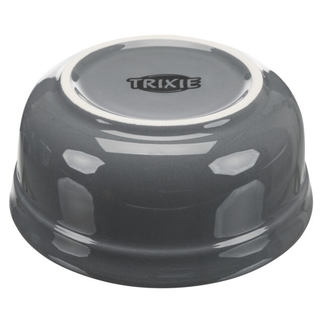 Trixie Voerbak-Set, Keramiek/Metaal - petrol/grijs - 2 x 0,6 l