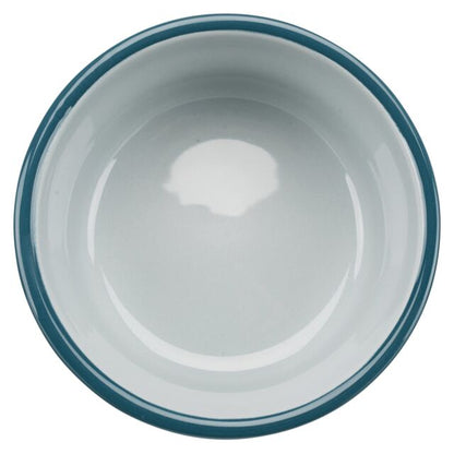 Trixie Voerbak-Set, Keramiek/Metaal - petrol/grijs - 2 x 0,25 l