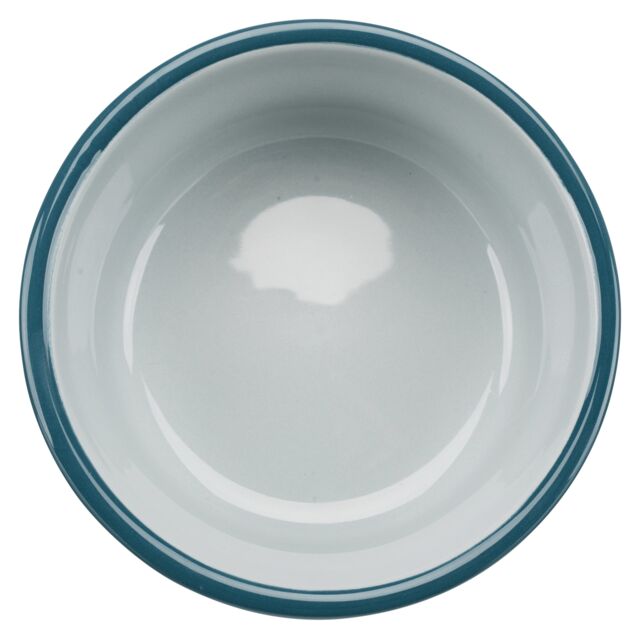 Trixie Voerbak-Set, Keramiek/Metaal - petrol/grijs - 2 x 0,6 l