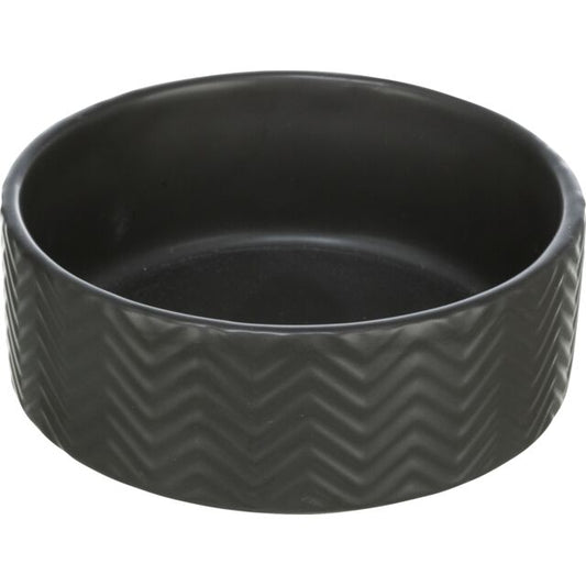 Trixie Bak van structuurkeramiek - zwart - 0,9 l/ø 16 cm