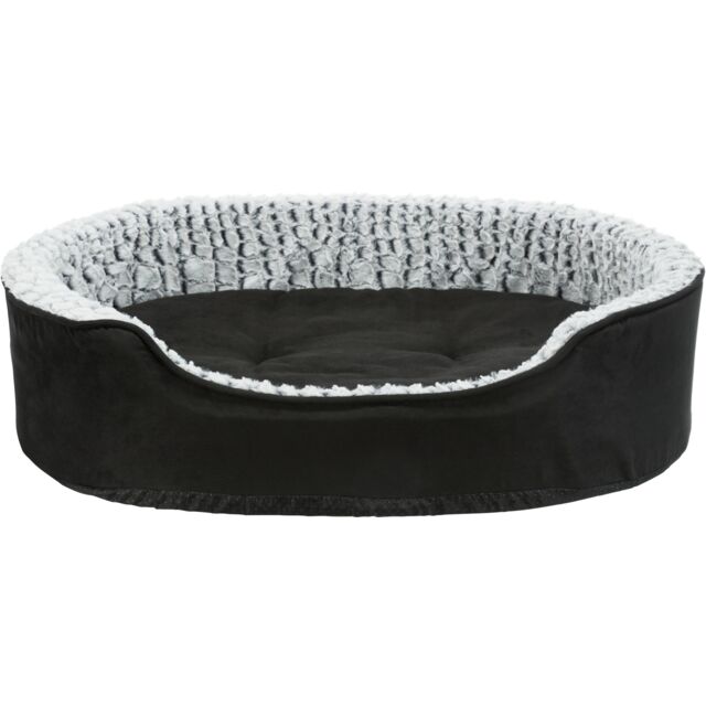 Trixie Vital Bed Lino, ovaal - zwart/grijs - 110 × 92 cm