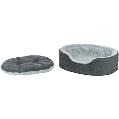 Trixie Vital Bed Lino Soft, ovaal - grijs/lichtgrijs - 83 x 67 cm