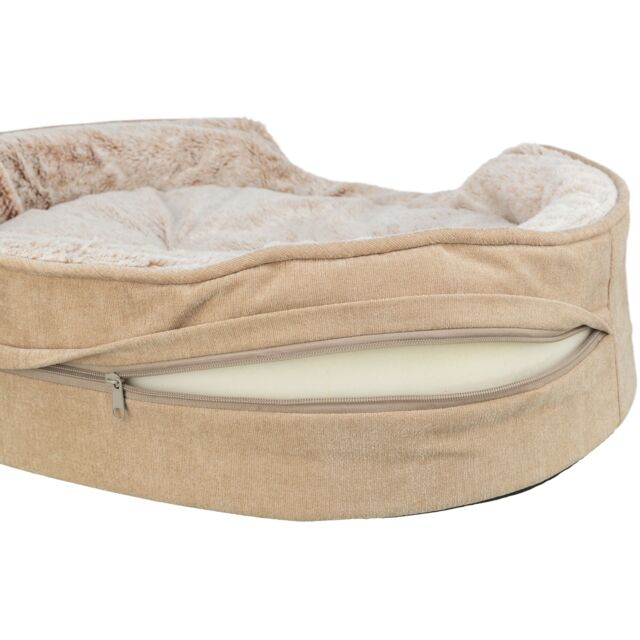 Trixie Vital Bed Lino Soft, ovaal - beige/crème - 110 × 92 cm