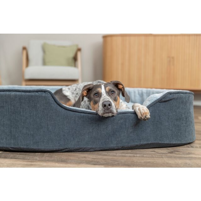 Trixie Vital Bed Lino Soft, ovaal - grijs/lichtgrijs - 83 x 67 cm