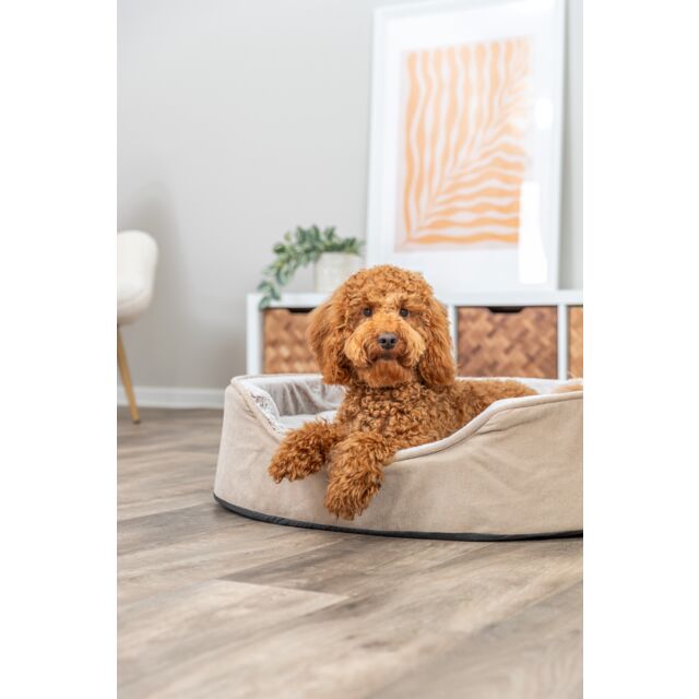 Trixie Vital Bed Lino Soft, ovaal - beige/crème - 110 × 92 cm