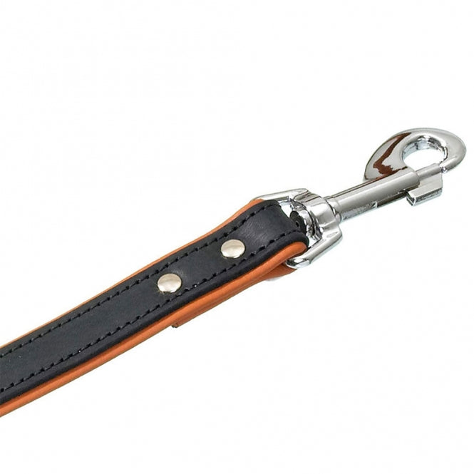 Karlie Rodeo Lijn Genageld - 22mm 100cm - zwart/cognac