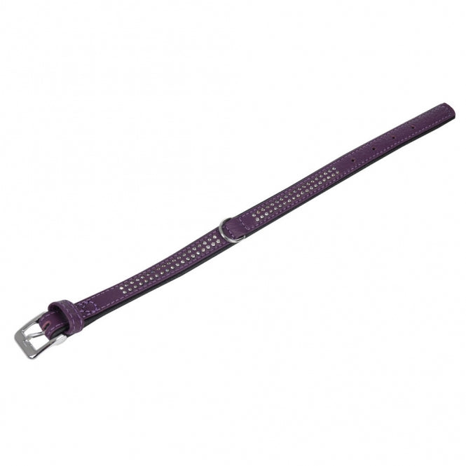 Karlie Vintage Strass-Halsband - Violet - 4-rijig, 65cm / 40mm