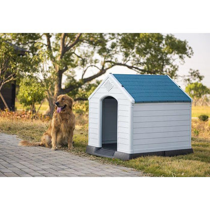 Topmast Hondenhok kunststof | Weerbestendig | Wit + Blauw