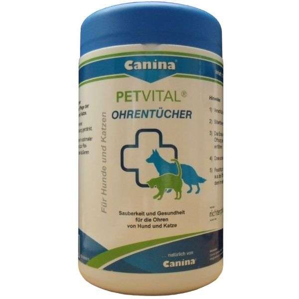 Canina Pharma PETVITAL Oorreinigingsdoekjes - 120 stuks